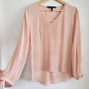 4p Blouse White House Black Market Pink King Sleeve Shirt Flowy Oversized Top